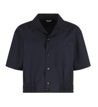Carica l'immagine nel visualizzatore di Gallery, Camicia corta blue scuro elegante con colletto