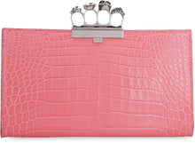 Carica l'immagine nel visualizzatore di Gallery, Croco-print leather clutch