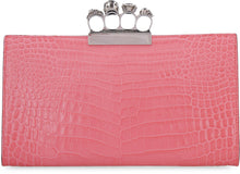 Carica l'immagine nel visualizzatore di Gallery, Croco-print leather clutch