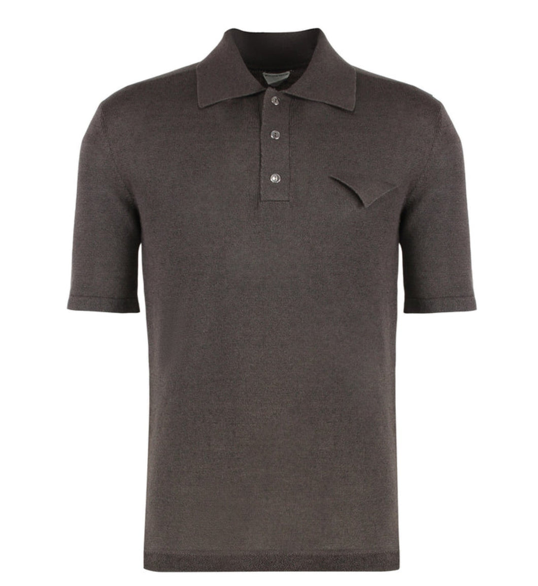 Polo Uomo Marrone Scuro Comfort Classico