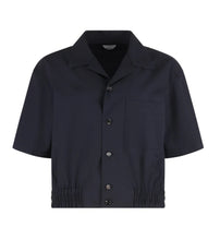 Carica l&#39;immagine nel visualizzatore di Gallery, Camicia corta blue scuro elegante con colletto
