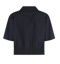Carica l&#39;immagine nel visualizzatore di Gallery, Camicia corta blue scuro elegante con colletto
