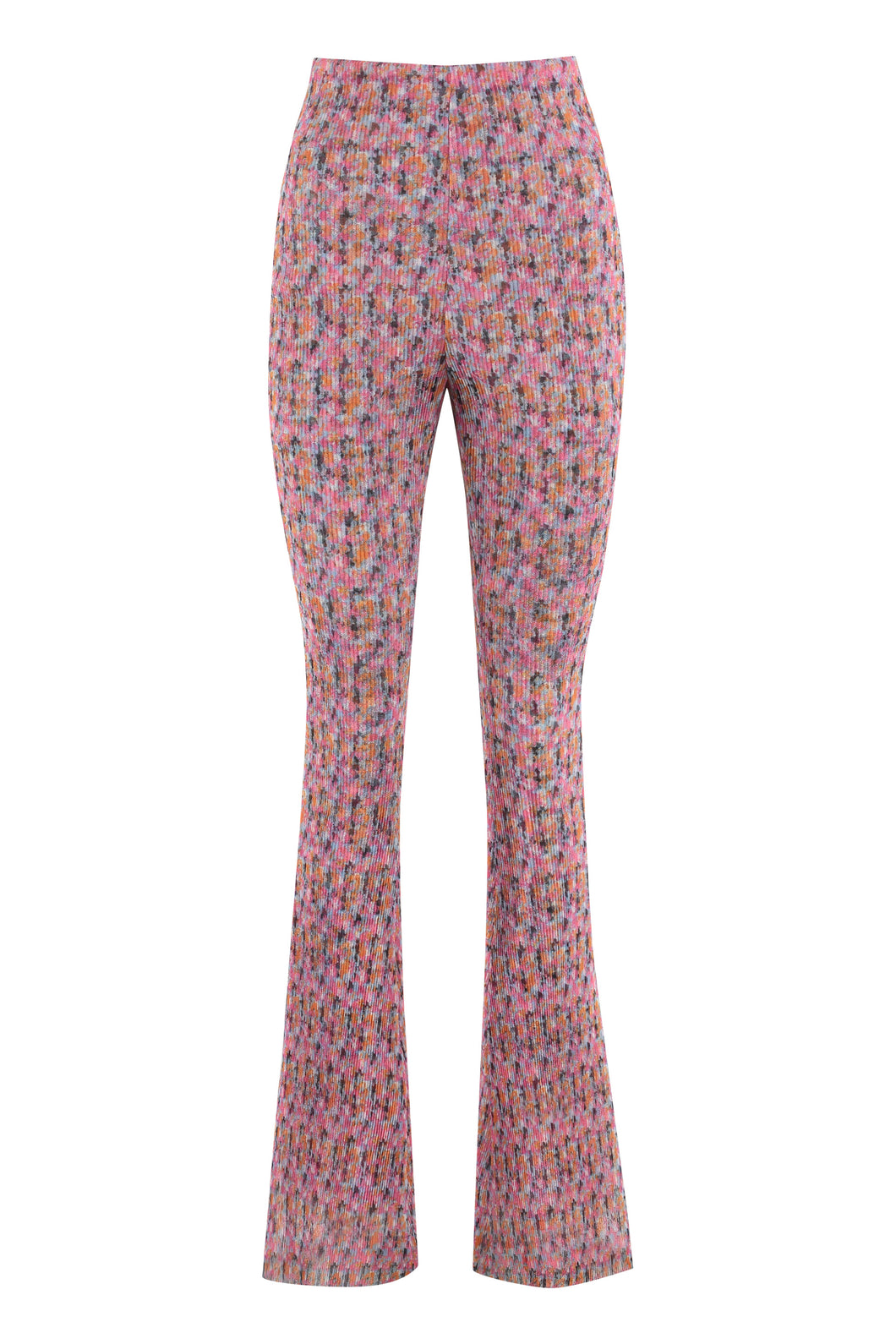 Printed high-rise trousers