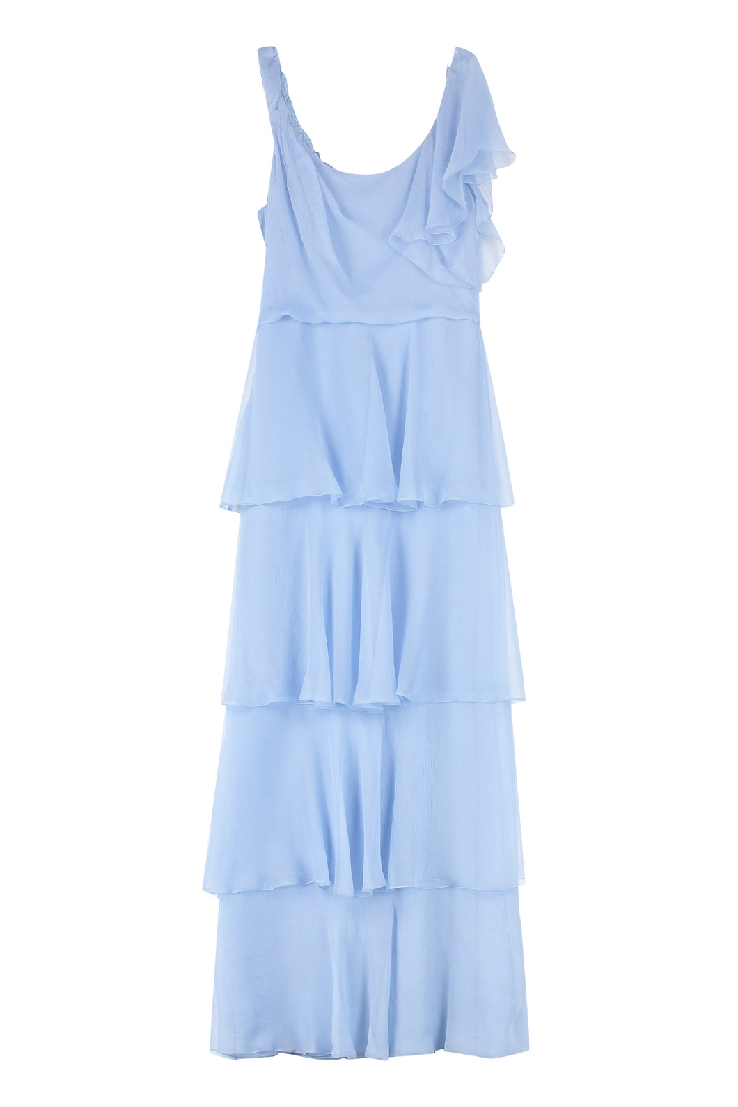 Ruffled georgette long dress