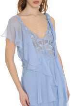 Carica l&#39;immagine nel visualizzatore di Gallery, Ruffled georgette long dress
