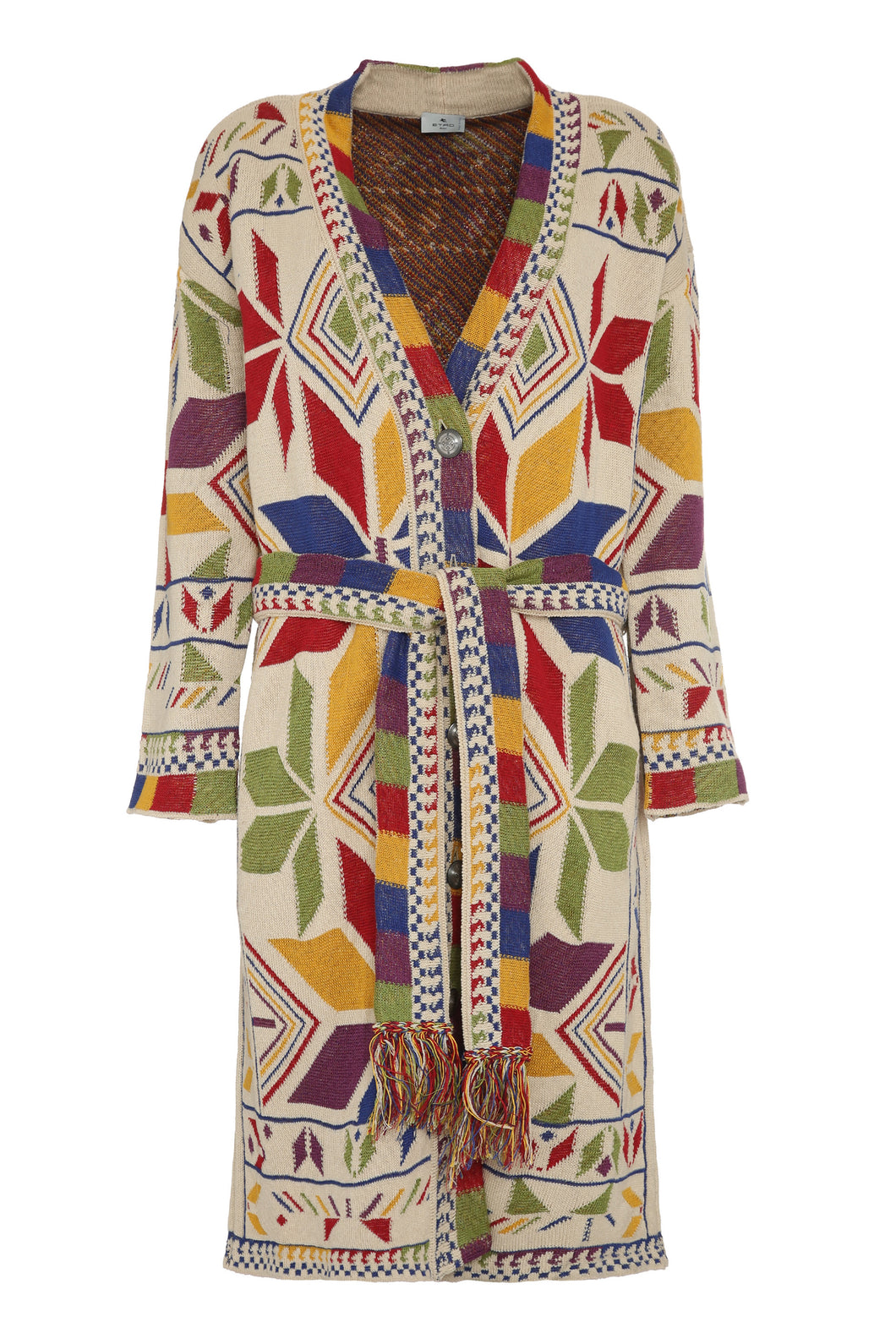Jacquard knit coat