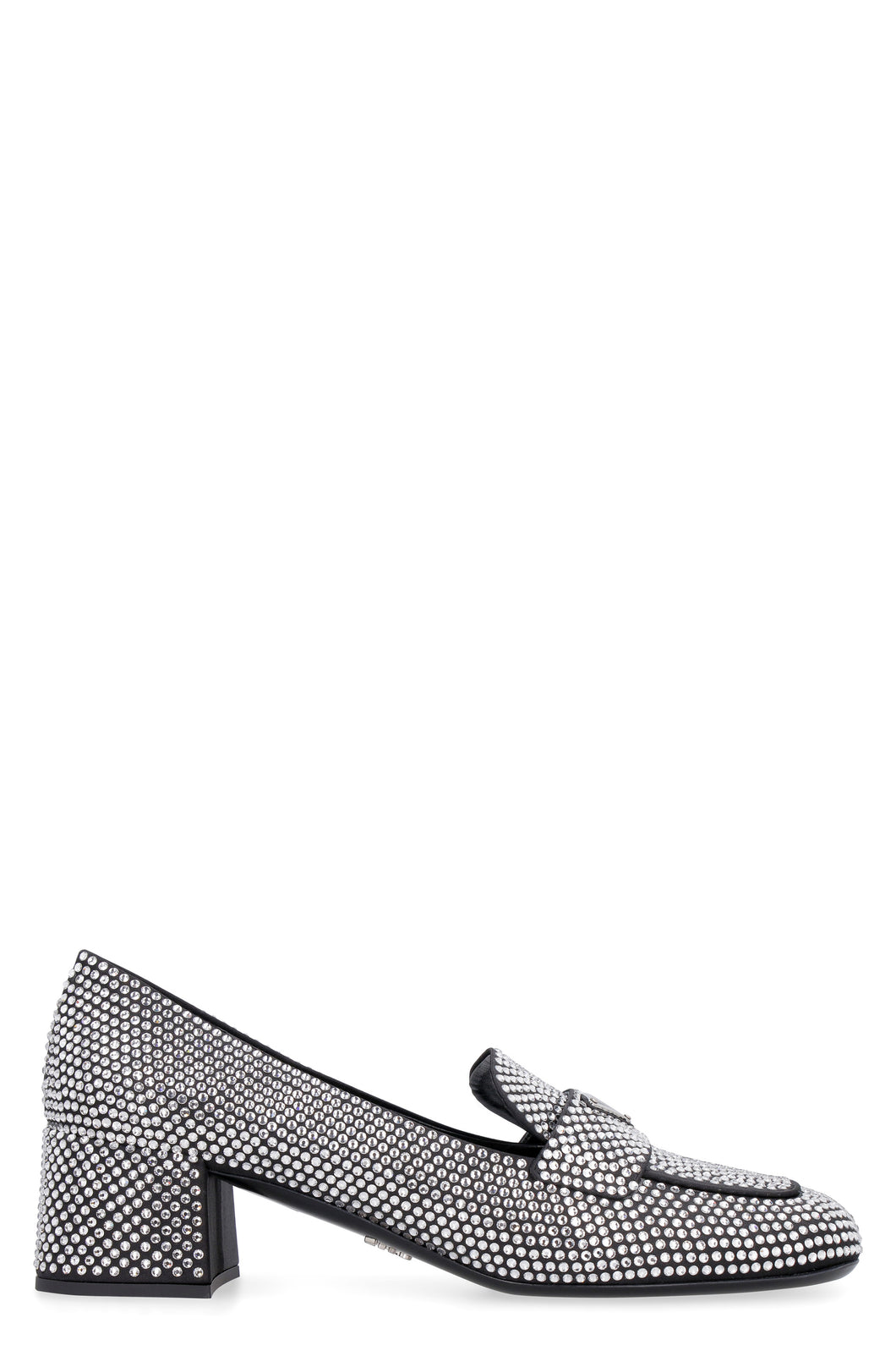 Satin loafers with crystals
