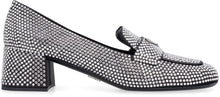 Load image into Gallery viewer, Satin loafers with crystals
