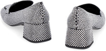 Load image into Gallery viewer, Satin loafers with crystals
