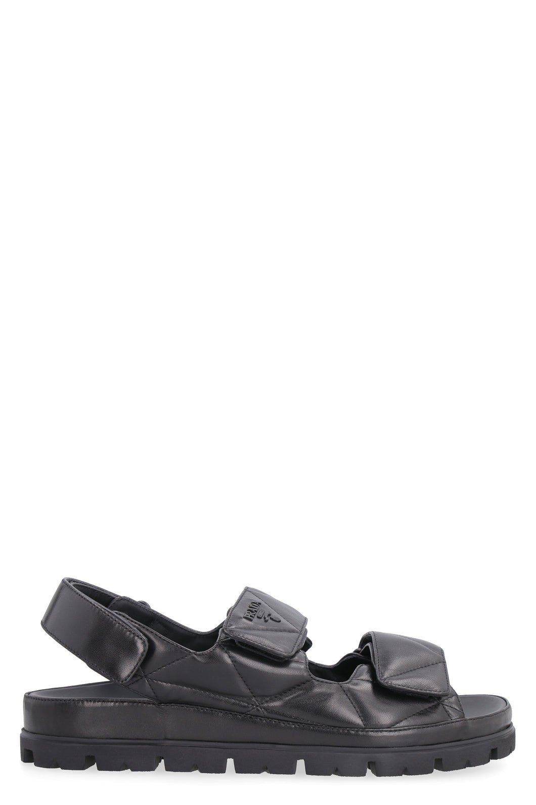 Quilted leather strap-sandals