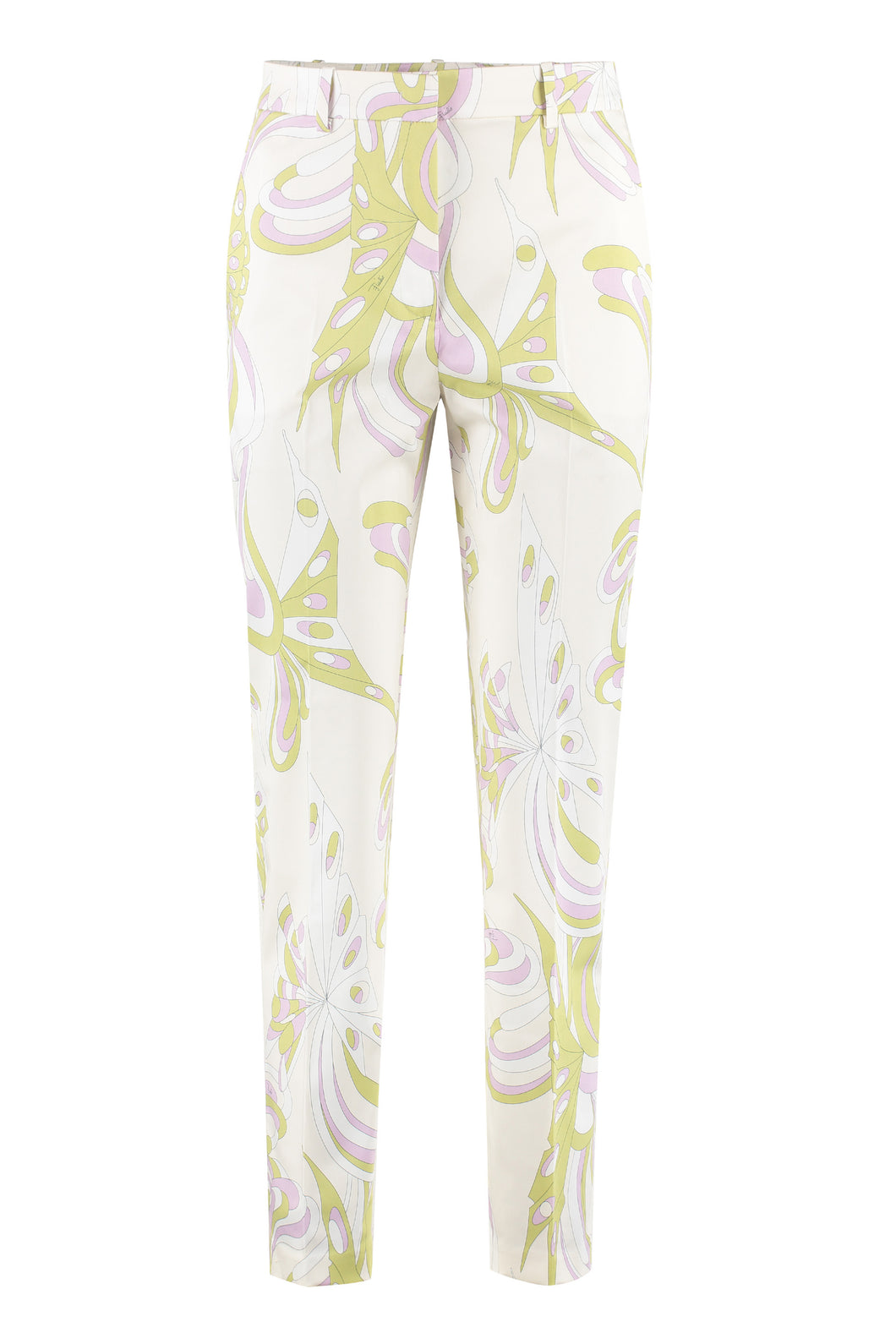 Stretch cotton stovepipe trousers