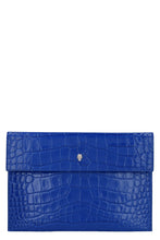 Carica l&#39;immagine nel visualizzatore di Gallery, Skull croco-print leather flat pouch
