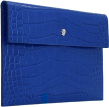 Carica l&#39;immagine nel visualizzatore di Gallery, Skull croco-print leather flat pouch
