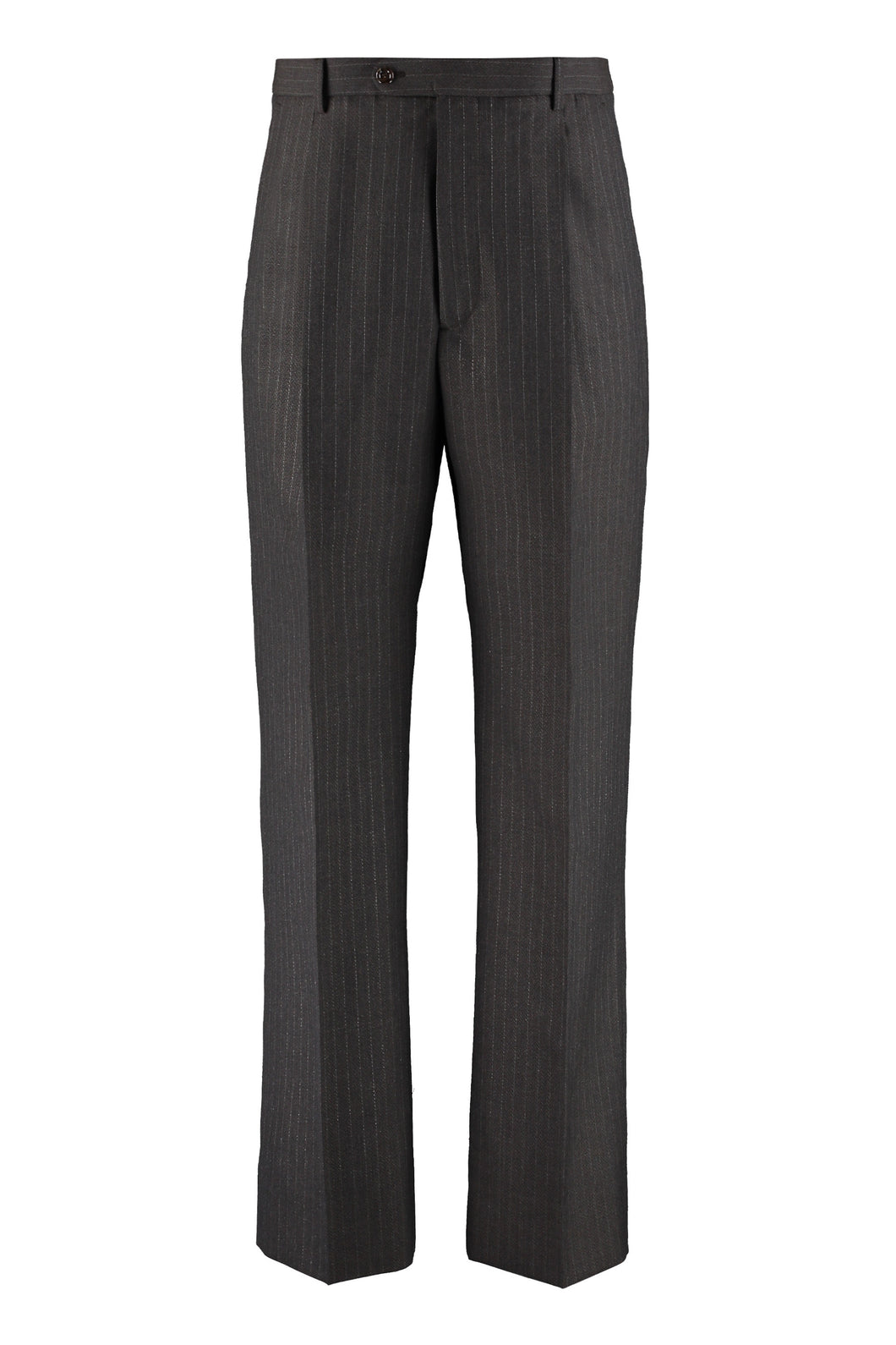 Pinstriped wool trousers