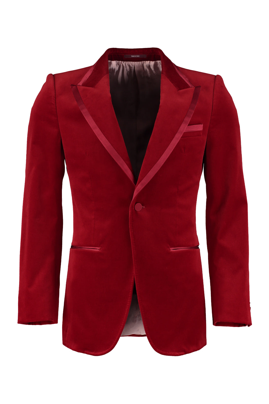 Single-breasted velvet jacket