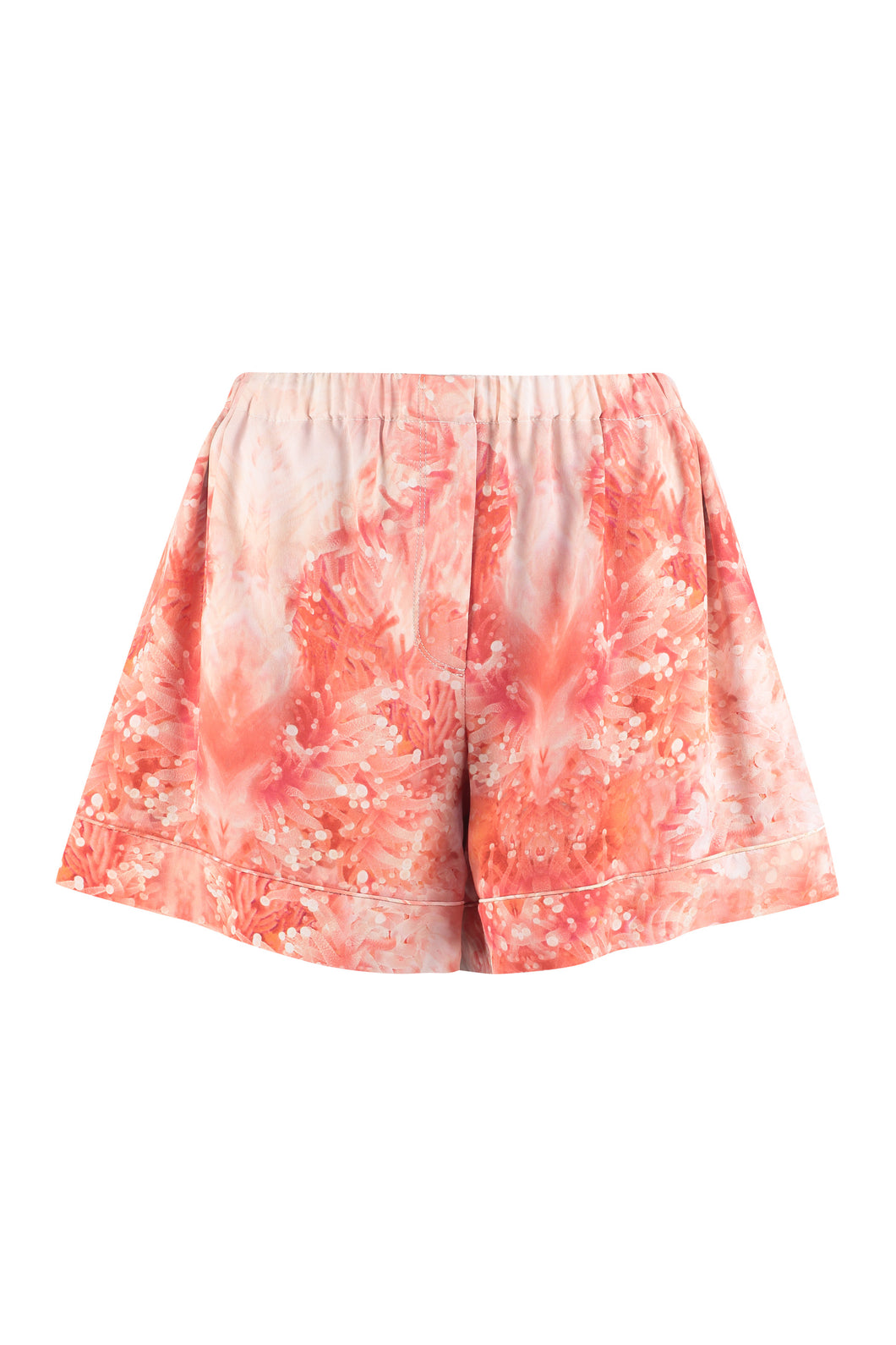 Printed silk pajama shorts
