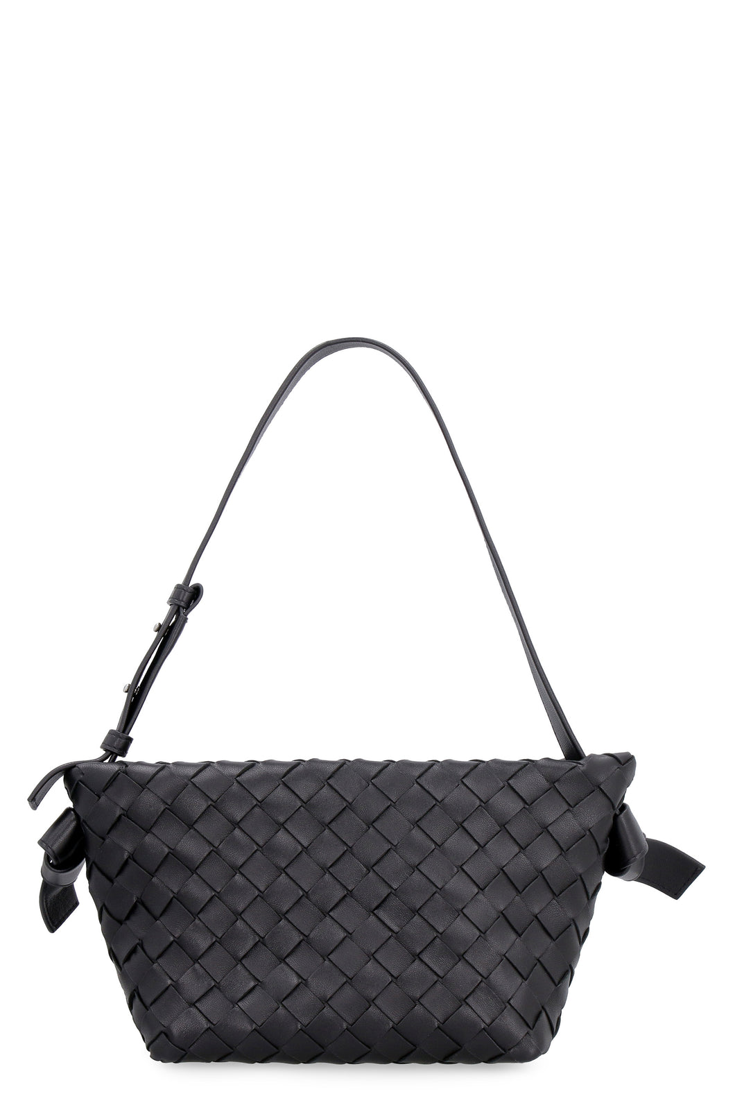 Tie leather shoulder bag