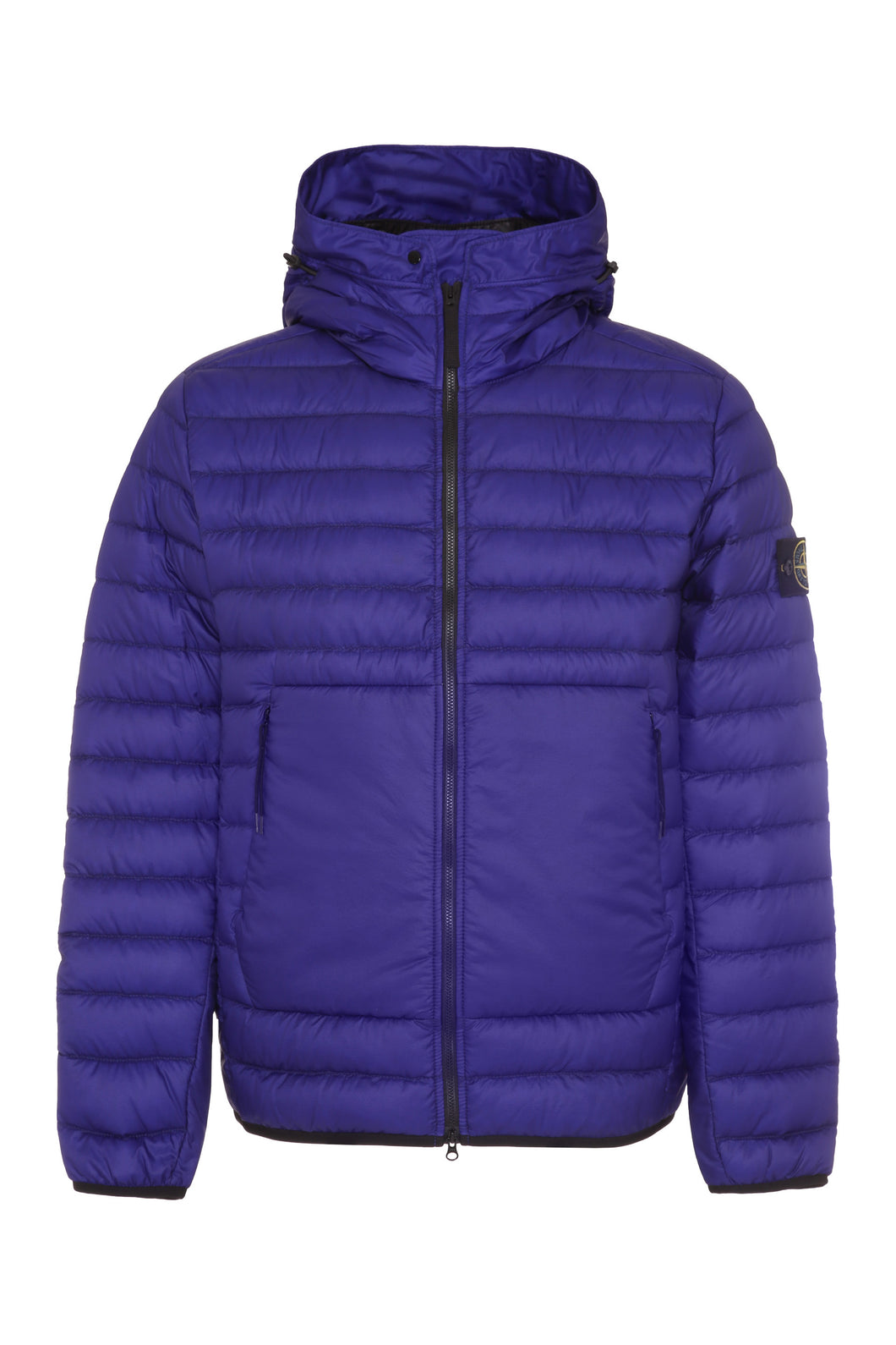 Hooded full-zip down jacket