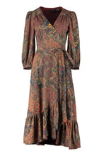 Carica l&#39;immagine nel visualizzatore di Gallery, Printed cotton wrap-dress
