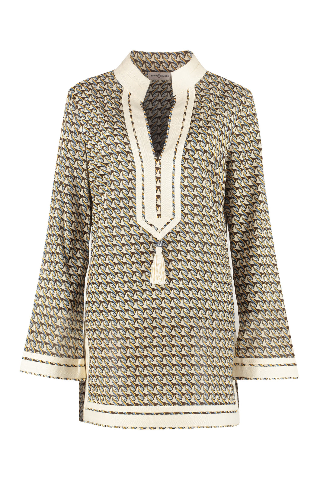 Tory printed cotton tunic-top