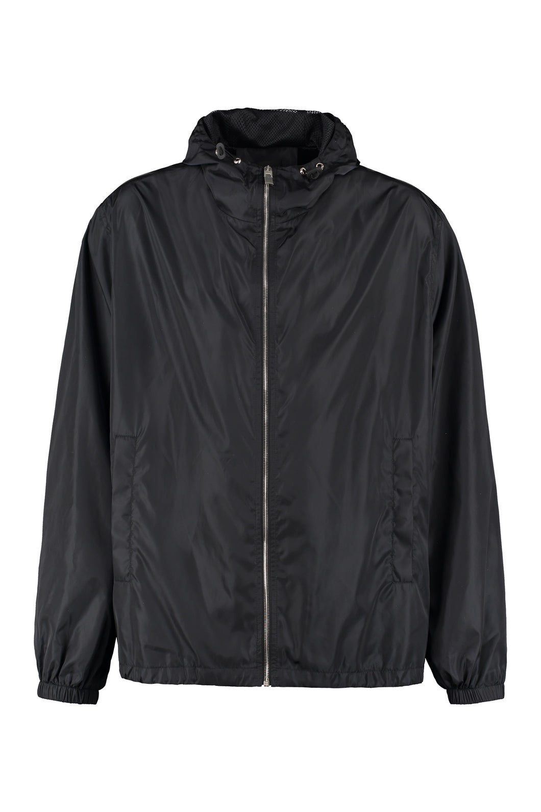 Technical fabric hooded jacket