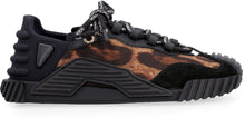Load image into Gallery viewer, Leather and fabric low-top sneakers
