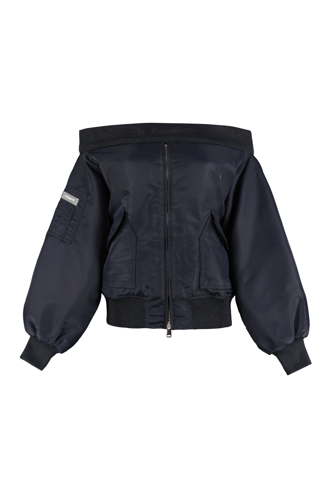 Techno satin bomber jacket