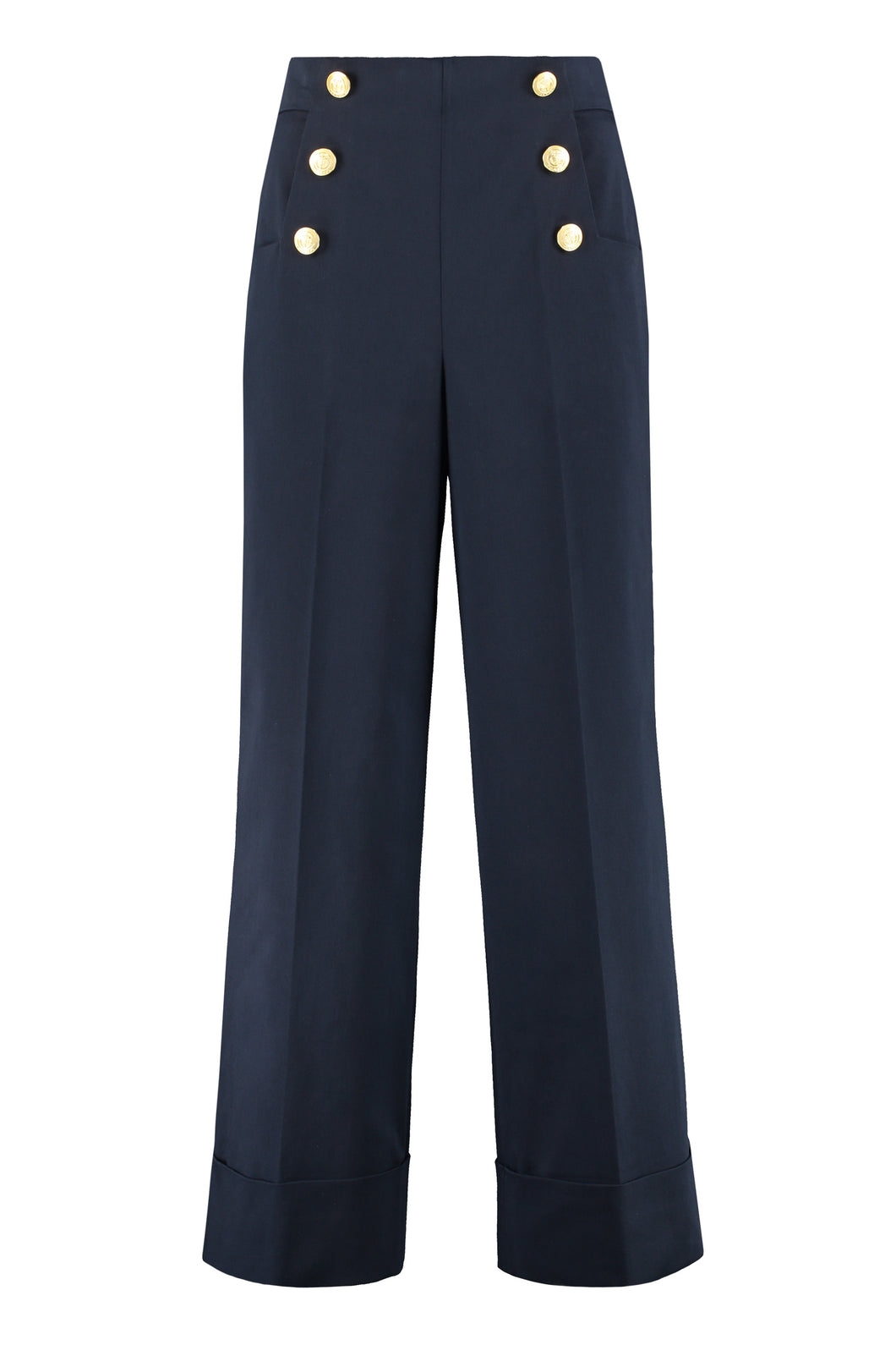 High-waist wide-leg trousers