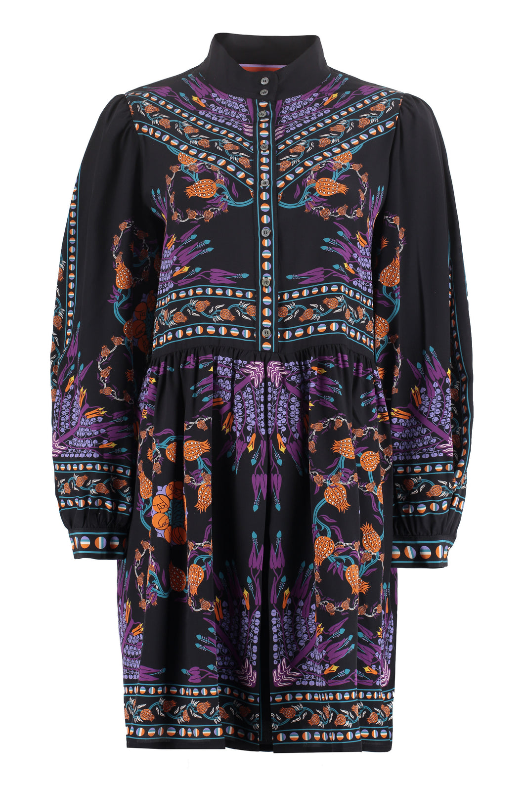 Shorty printed silk dress