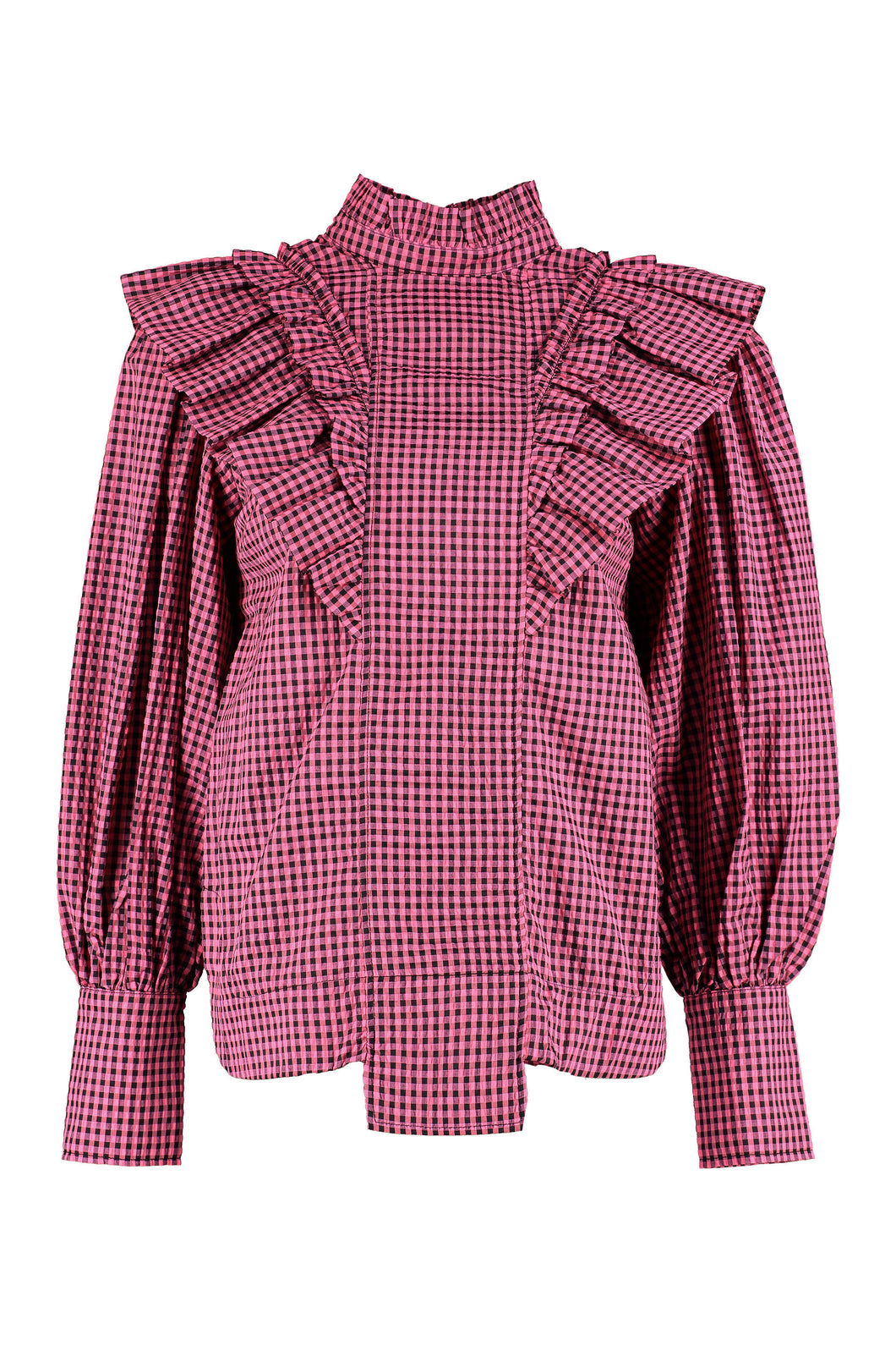 Gingham motif shirt