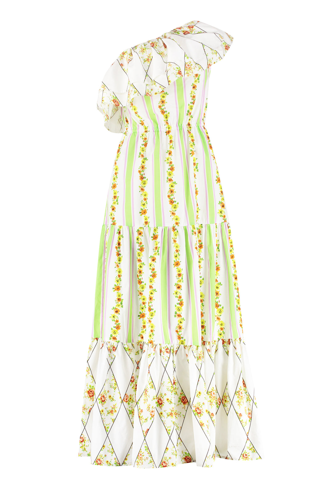 One-shoulder gown