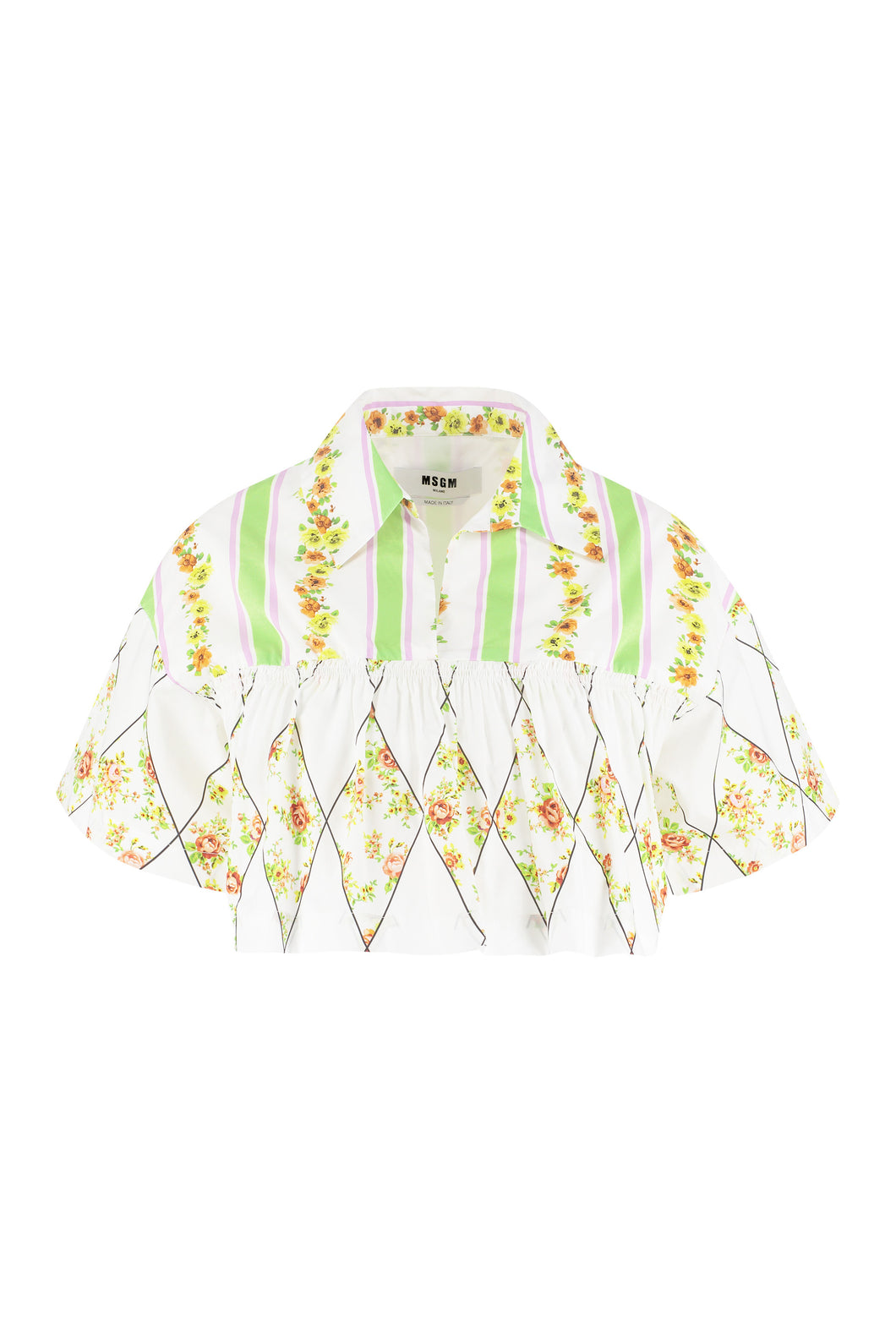 Floral print cotton blouse