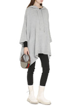 Load image into Gallery viewer, Hooded wool poncho
