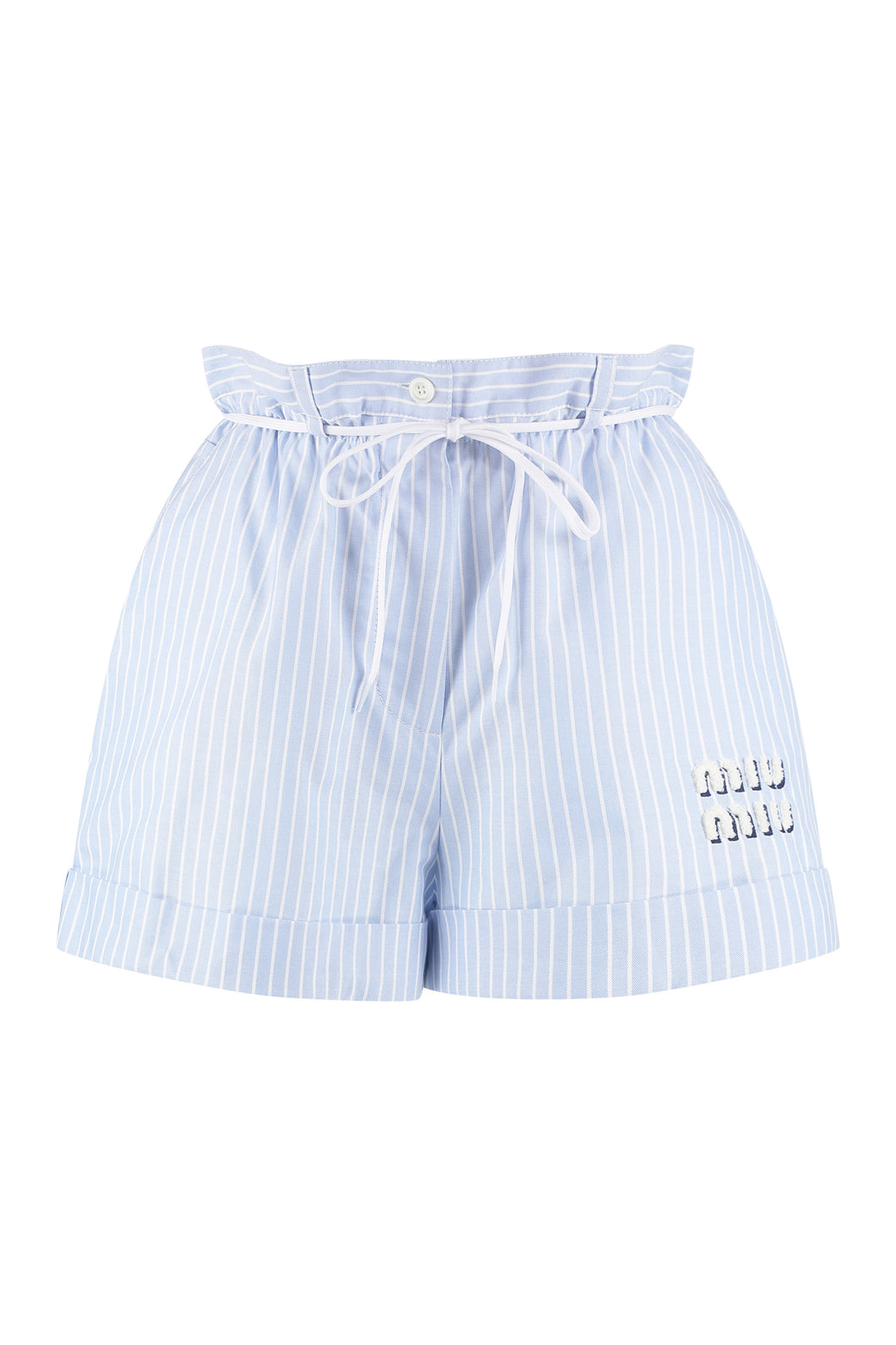Striped cotton shorts