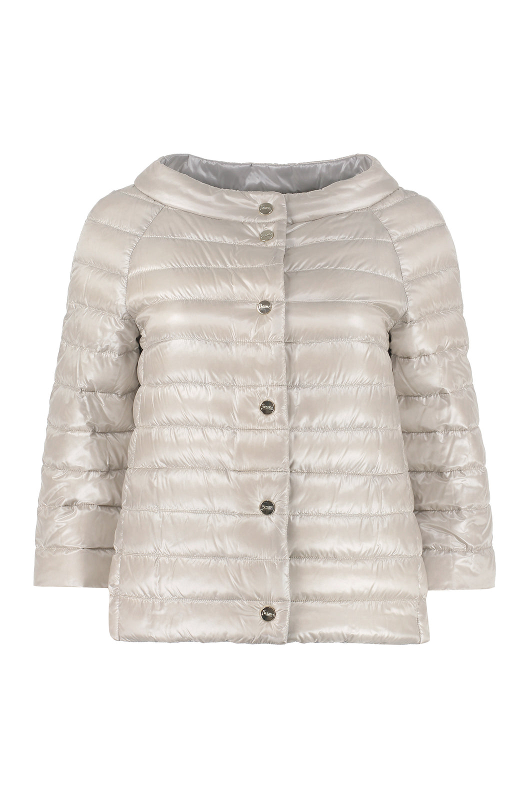 Snap button fastening down jacket