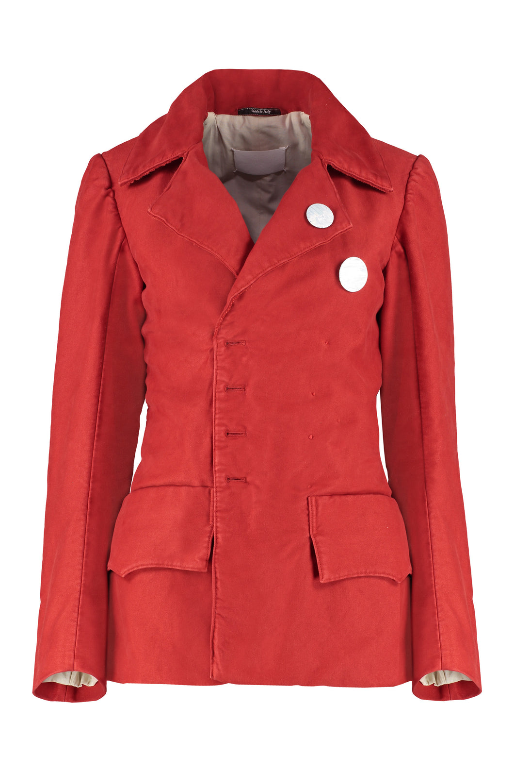 Maxi-pockets detail asymmetric blazer