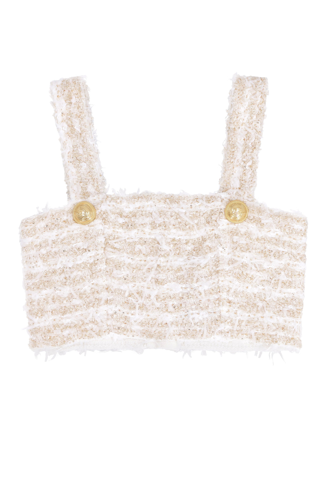 Lurex tweed cropped top